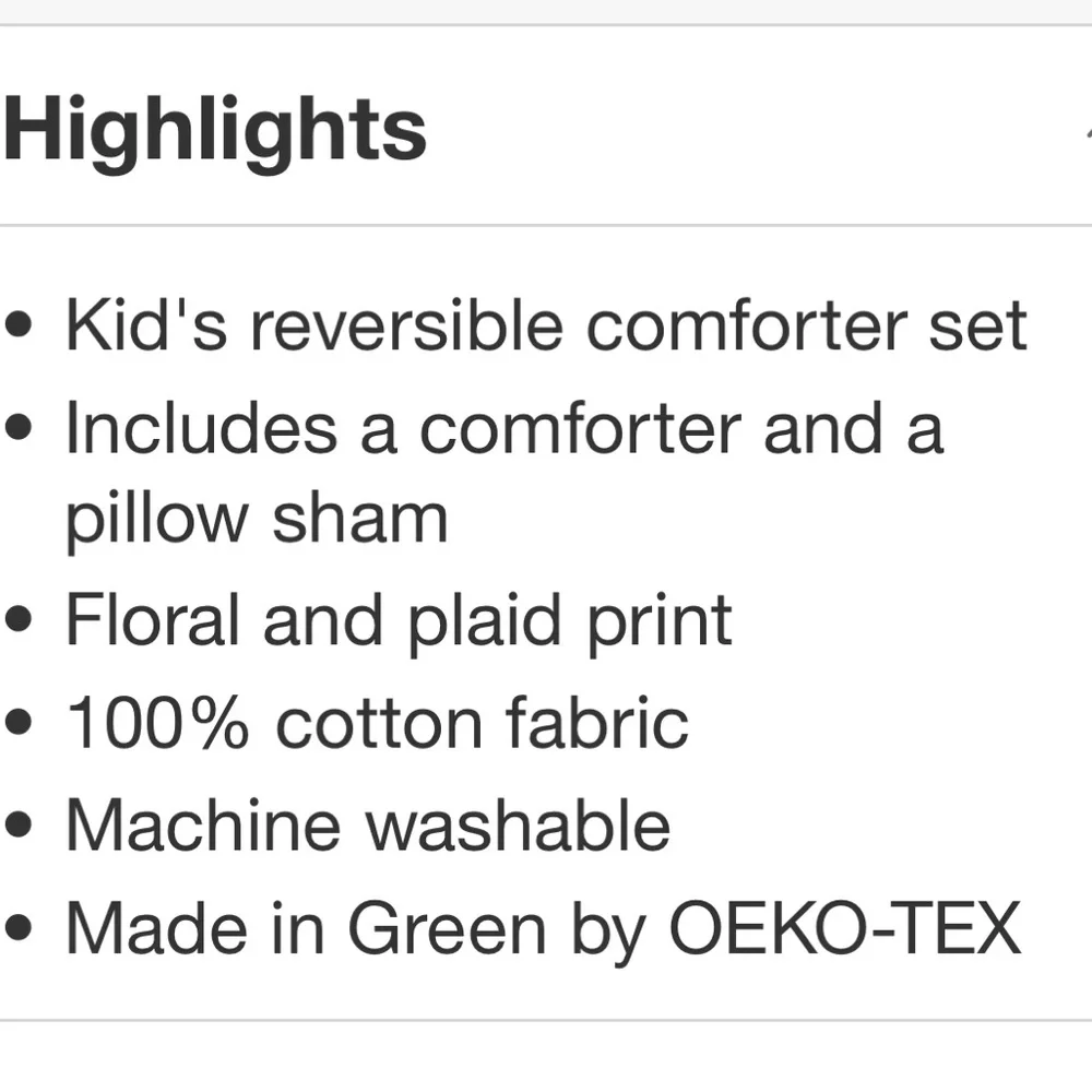 PILLOWFORT NWT flower/plaid reversible kids comforter set -twin